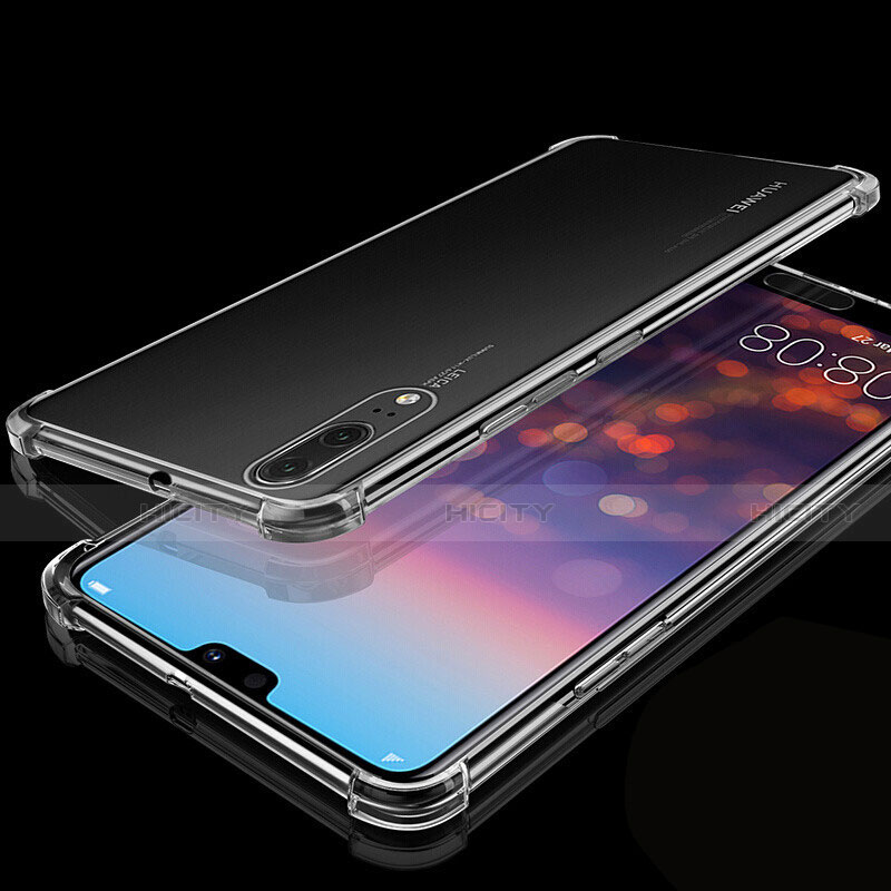 Custodia Silicone Trasparente Ultra Sottile Cover Morbida S05 per Huawei P20 Chiaro
