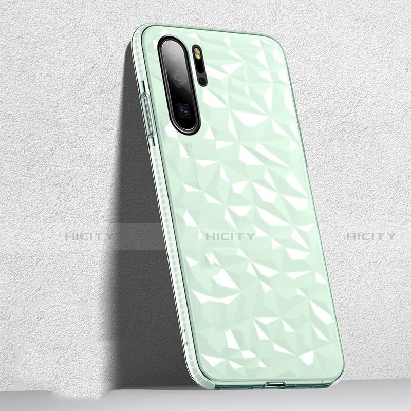 Custodia Silicone Trasparente Ultra Sottile Cover Morbida S05 per Huawei P30 Pro Verde