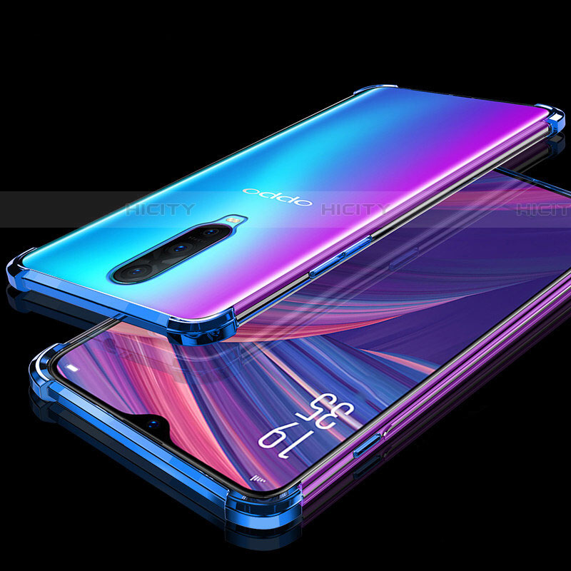 Custodia Silicone Trasparente Ultra Sottile Cover Morbida S05 per Oppo RX17 Pro Blu