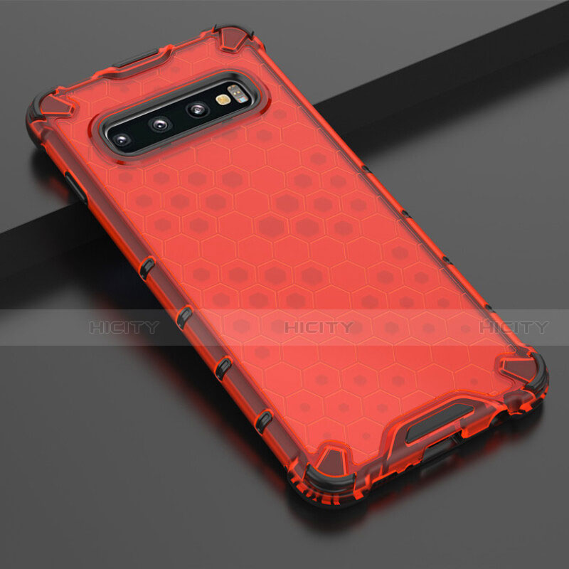 Custodia Silicone Trasparente Ultra Sottile Cover Morbida S05 per Samsung Galaxy S10 5G Rosso