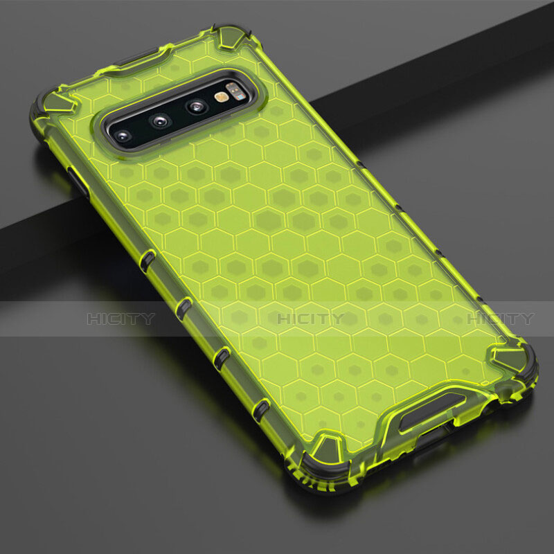 Custodia Silicone Trasparente Ultra Sottile Cover Morbida S05 per Samsung Galaxy S10 Verde
