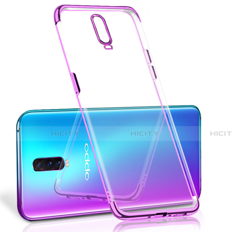 Custodia Silicone Trasparente Ultra Sottile Cover Morbida S06 per Oppo R17 Pro Viola