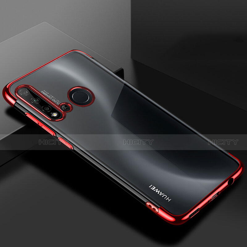 Custodia Silicone Trasparente Ultra Sottile Cover Morbida S07 per Huawei Nova 5i Rosso