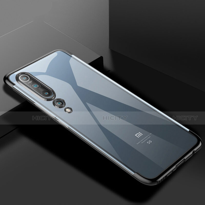 Custodia Silicone Trasparente Ultra Sottile Cover Morbida S2 per Xiaomi Mi 10 Nero