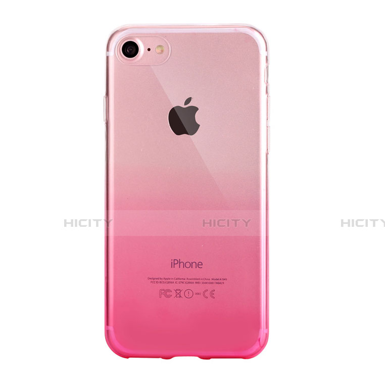 Custodia Silicone Trasparente Ultra Sottile Cover Morbida Sfumato G01 per Apple iPhone SE (2020) Rosa