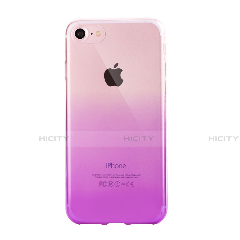 Custodia Silicone Trasparente Ultra Sottile Cover Morbida Sfumato G01 per Apple iPhone SE (2020) Viola