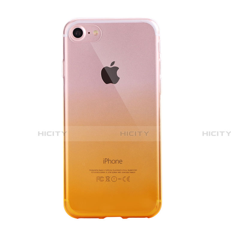 Custodia Silicone Trasparente Ultra Sottile Cover Morbida Sfumato G01 per Apple iPhone SE3 2022 Giallo