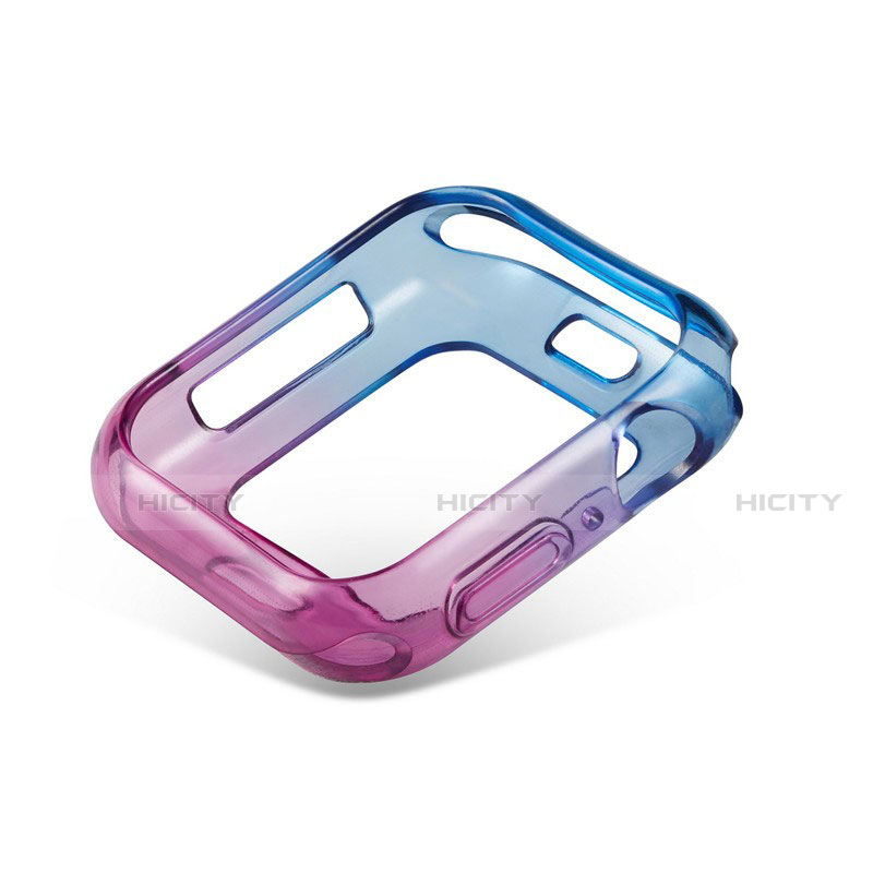 Custodia Silicone Trasparente Ultra Sottile Cover Morbida Sfumato G01 per Apple iWatch 5 40mm Blu