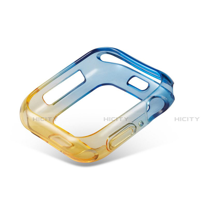 Custodia Silicone Trasparente Ultra Sottile Cover Morbida Sfumato G01 per Apple iWatch 5 44mm Giallo