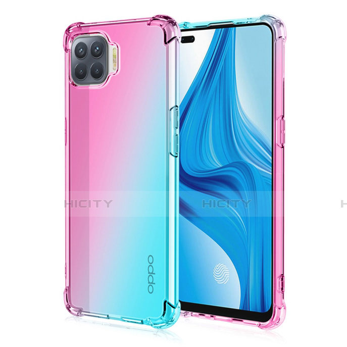 Custodia Silicone Trasparente Ultra Sottile Cover Morbida Sfumato G01 per Oppo F17 Pro