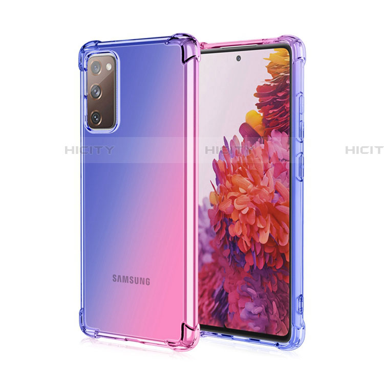 Custodia Silicone Trasparente Ultra Sottile Cover Morbida Sfumato G01 per Samsung Galaxy S20 FE 5G Blu