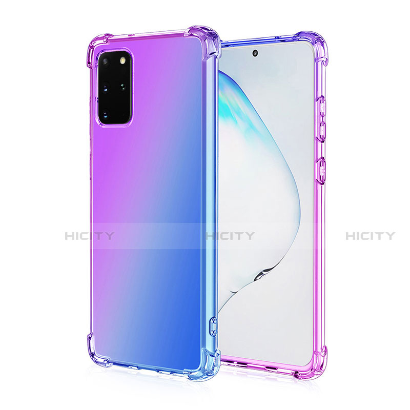 Custodia Silicone Trasparente Ultra Sottile Cover Morbida Sfumato G01 per Samsung Galaxy S20 Plus 5G Viola