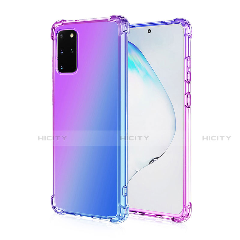 Custodia Silicone Trasparente Ultra Sottile Cover Morbida Sfumato G01 per Samsung Galaxy S20 Plus Viola