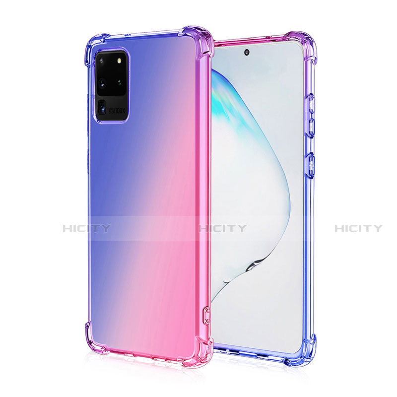 Custodia Silicone Trasparente Ultra Sottile Cover Morbida Sfumato G01 per Samsung Galaxy S20 Ultra Multicolore