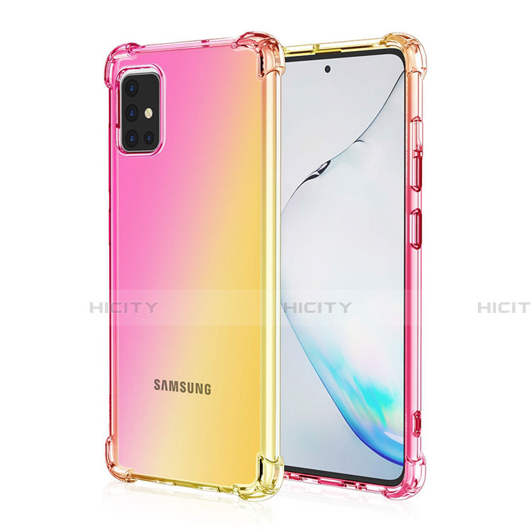 Custodia Silicone Trasparente Ultra Sottile Cover Morbida Sfumato per Samsung Galaxy A51 4G Giallo
