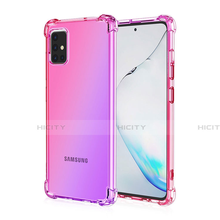 Custodia Silicone Trasparente Ultra Sottile Cover Morbida Sfumato per Samsung Galaxy A51 4G Rosa