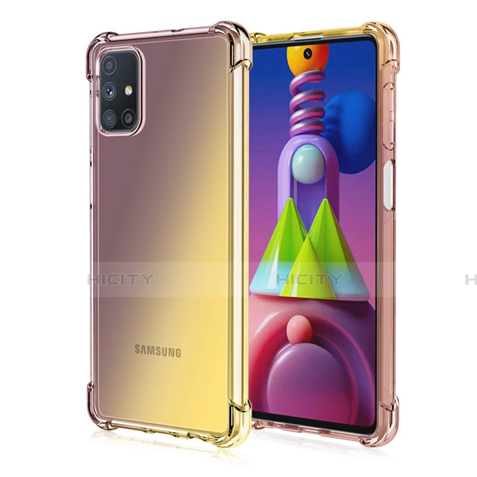 Custodia Silicone Trasparente Ultra Sottile Cover Morbida Sfumato per Samsung Galaxy M51 Marrone