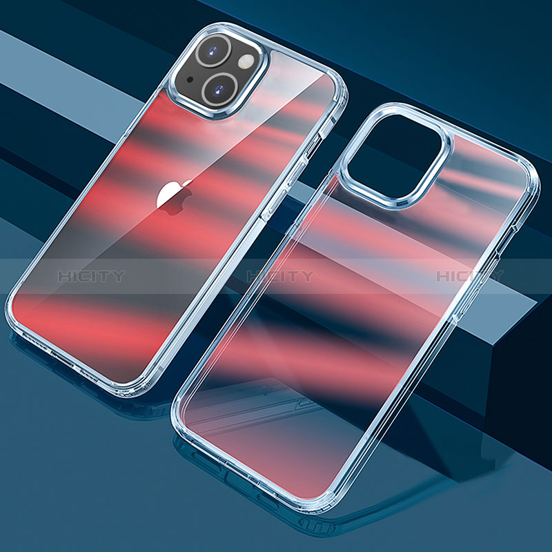 Custodia Silicone Trasparente Ultra Sottile Cover Morbida Sfumato QC1 per Apple iPhone 13 Rosso