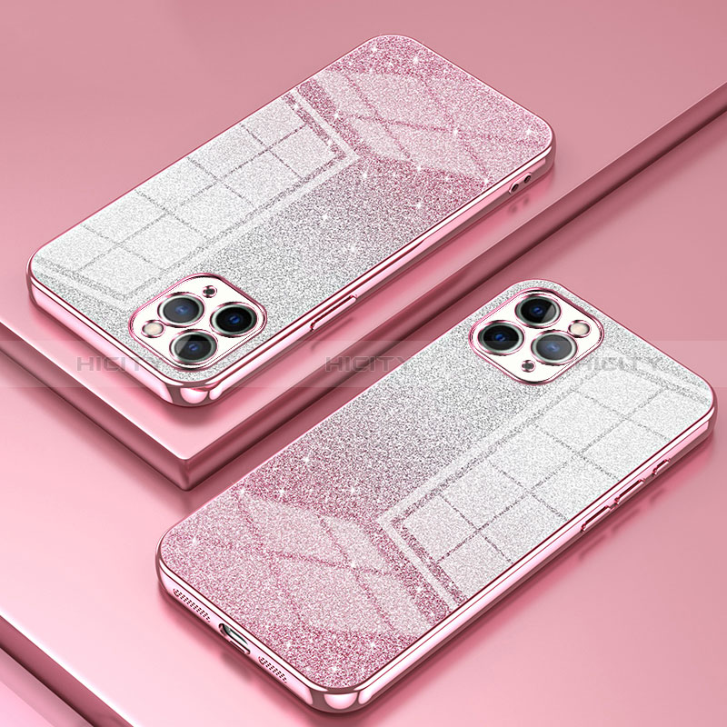 Custodia Silicone Trasparente Ultra Sottile Cover Morbida SY1 per Apple iPhone 11 Pro Oro Rosa