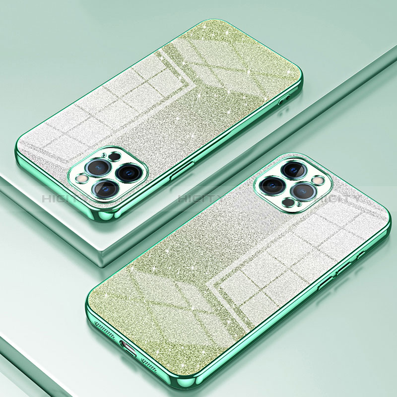Custodia Silicone Trasparente Ultra Sottile Cover Morbida SY1 per Apple iPhone 12 Pro Verde