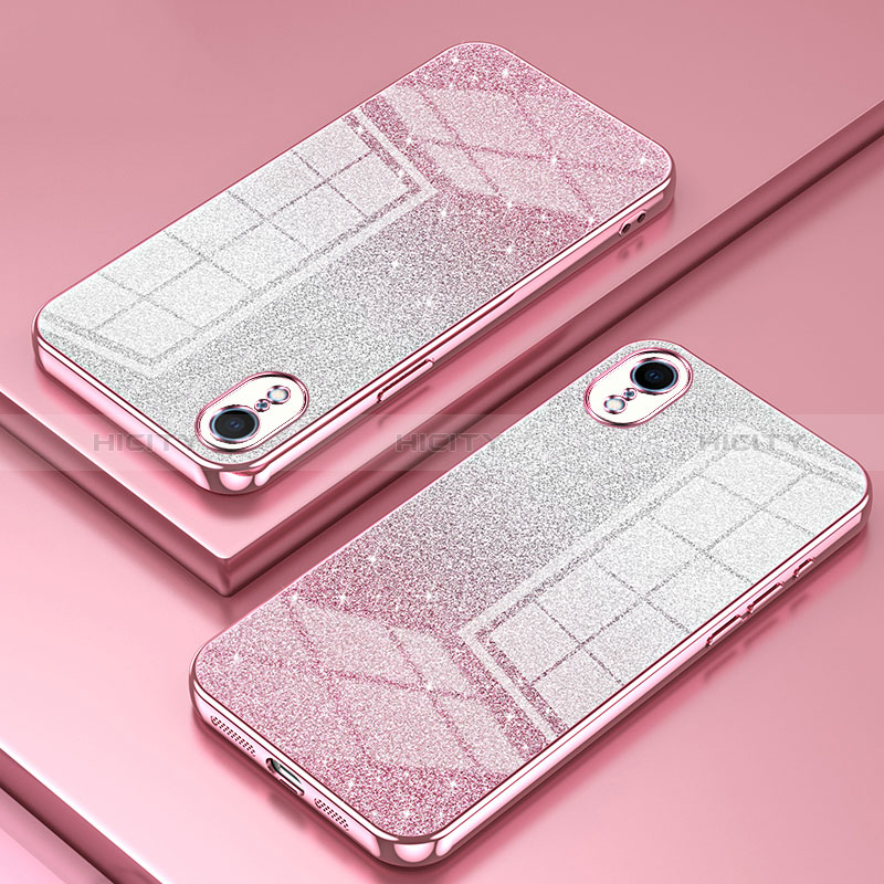 Custodia Silicone Trasparente Ultra Sottile Cover Morbida SY1 per Apple iPhone XR Oro Rosa