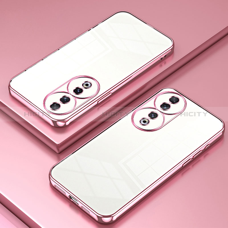 Custodia Silicone Trasparente Ultra Sottile Cover Morbida SY1 per Huawei Honor 90 5G Oro Rosa
