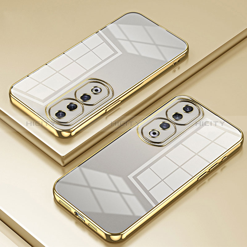 Custodia Silicone Trasparente Ultra Sottile Cover Morbida SY1 per Huawei Honor 90 Pro 5G Oro