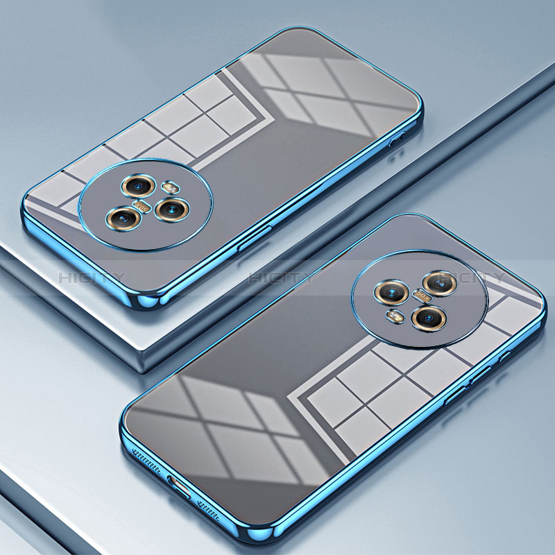Custodia Silicone Trasparente Ultra Sottile Cover Morbida SY1 per Huawei Honor Magic5 5G Blu