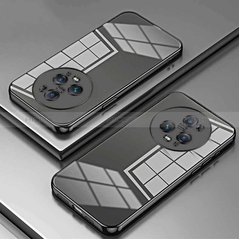 Custodia Silicone Trasparente Ultra Sottile Cover Morbida SY1 per Huawei Honor Magic5 Pro 5G Nero