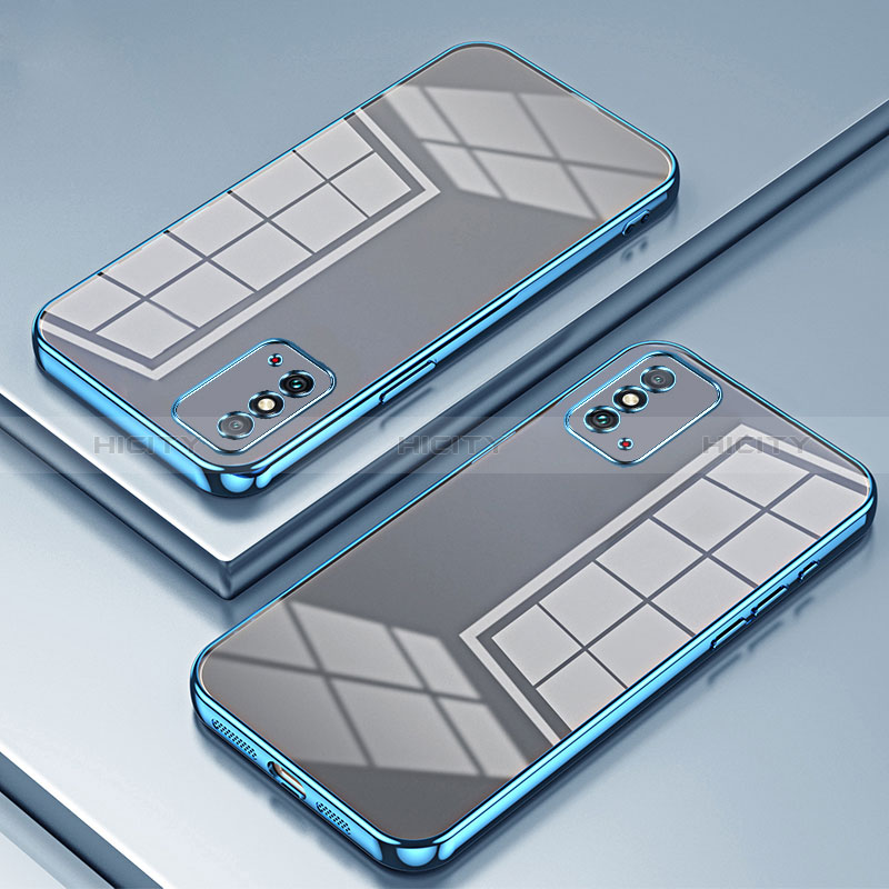 Custodia Silicone Trasparente Ultra Sottile Cover Morbida SY1 per Huawei Honor X10 Max 5G Blu