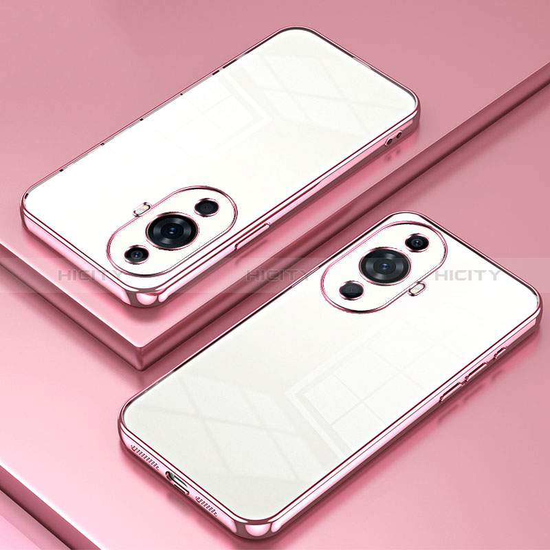 Custodia Silicone Trasparente Ultra Sottile Cover Morbida SY1 per Huawei Nova 11 Oro Rosa
