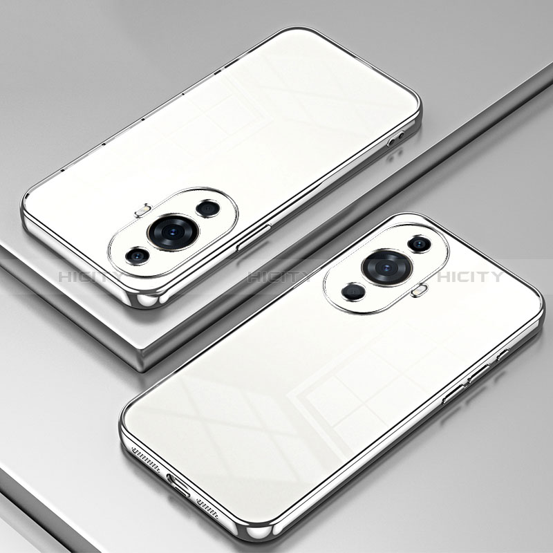 Custodia Silicone Trasparente Ultra Sottile Cover Morbida SY1 per Huawei Nova 11 Pro Argento