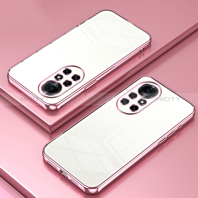 Custodia Silicone Trasparente Ultra Sottile Cover Morbida SY1 per Huawei Nova 8 Pro 5G Oro Rosa