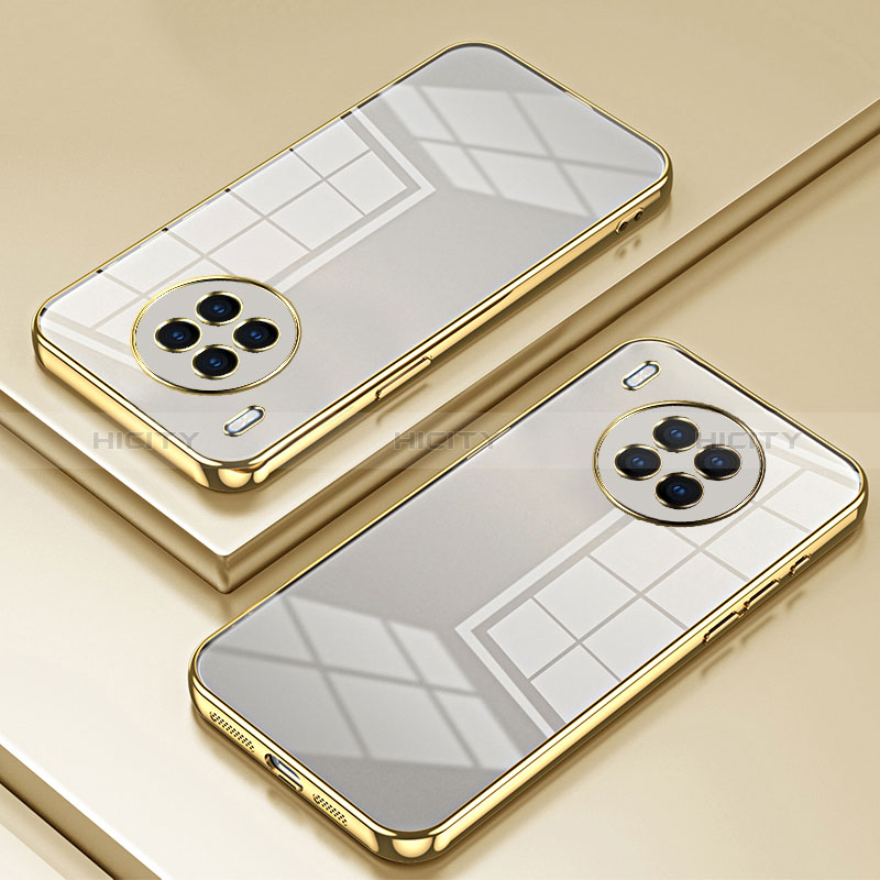Custodia Silicone Trasparente Ultra Sottile Cover Morbida SY1 per Huawei Nova 8i Oro
