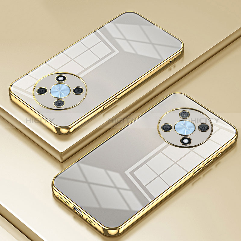Custodia Silicone Trasparente Ultra Sottile Cover Morbida SY1 per Huawei Nova Y90 Oro