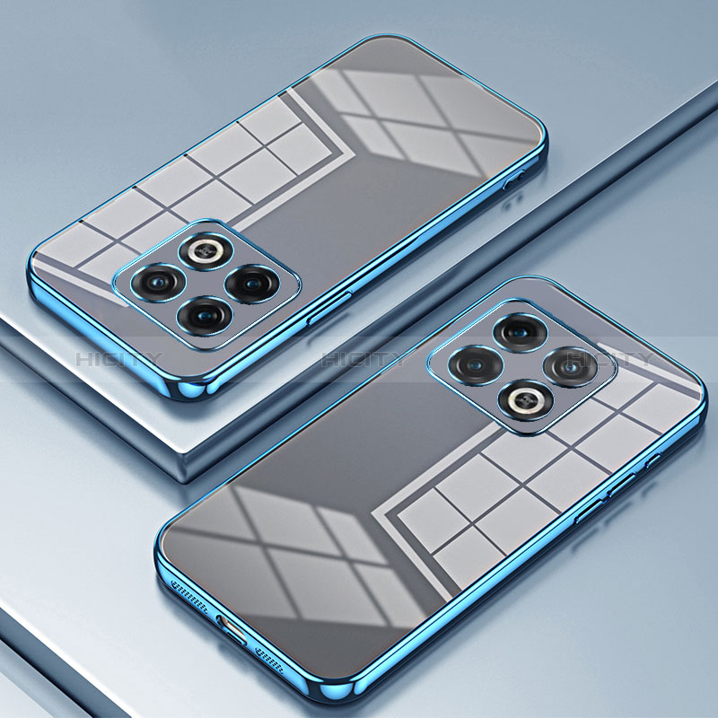 Custodia Silicone Trasparente Ultra Sottile Cover Morbida SY1 per OnePlus 10 Pro 5G Blu