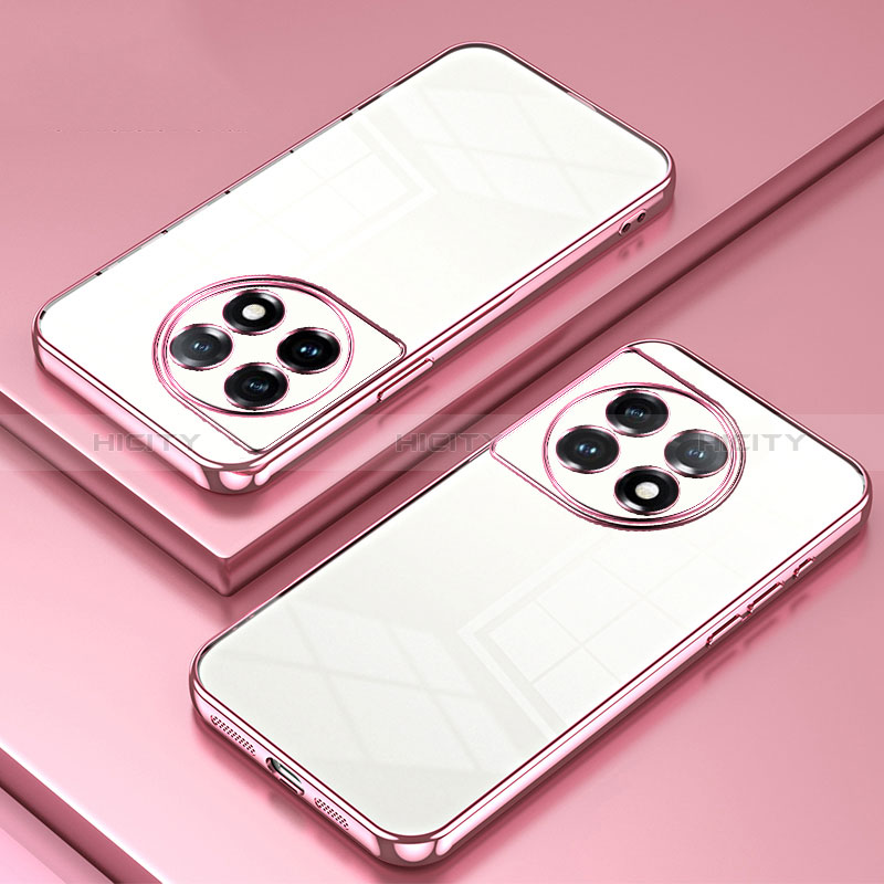 Custodia Silicone Trasparente Ultra Sottile Cover Morbida SY1 per OnePlus 11 5G Oro Rosa