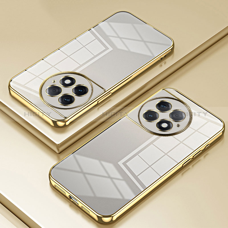 Custodia Silicone Trasparente Ultra Sottile Cover Morbida SY1 per OnePlus Ace 2 Pro 5G Oro