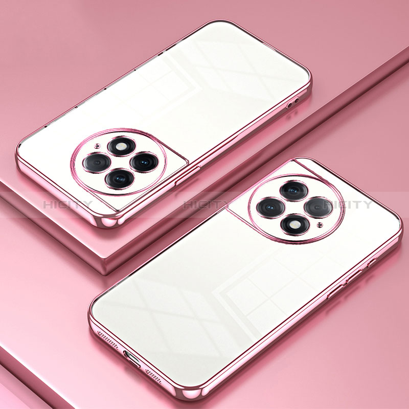 Custodia Silicone Trasparente Ultra Sottile Cover Morbida SY1 per OnePlus Ace 2 Pro 5G Oro Rosa