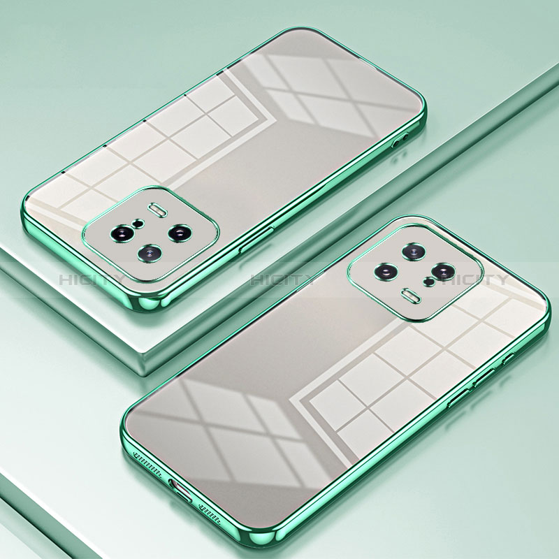 Custodia Silicone Trasparente Ultra Sottile Cover Morbida SY1 per Xiaomi Mi 13 5G Verde