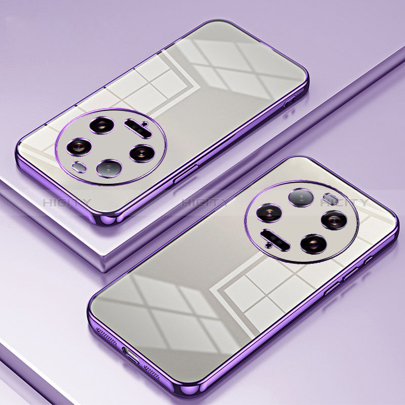 Custodia Silicone Trasparente Ultra Sottile Cover Morbida SY1 per Xiaomi Mi 13 Ultra 5G Viola