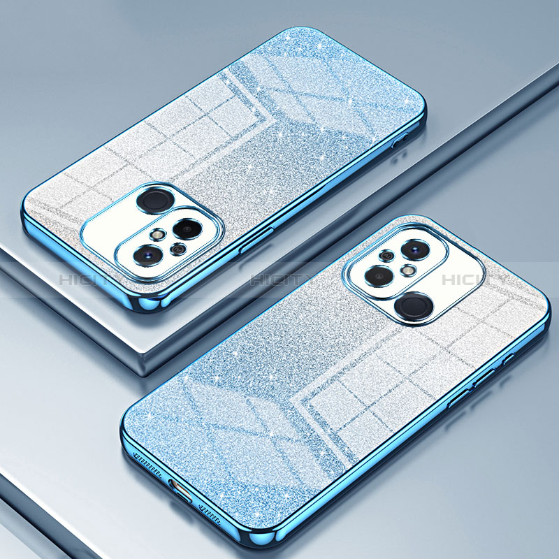 Custodia Silicone Trasparente Ultra Sottile Cover Morbida SY1 per Xiaomi Poco C55 Blu