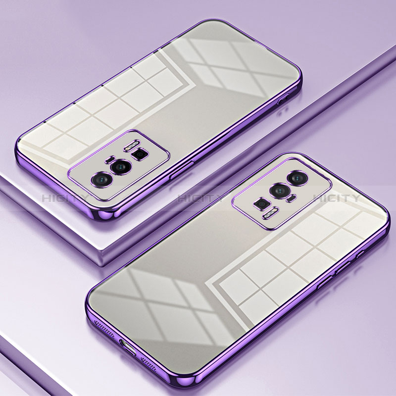 Custodia Silicone Trasparente Ultra Sottile Cover Morbida SY1 per Xiaomi Poco F5 Pro 5G Viola