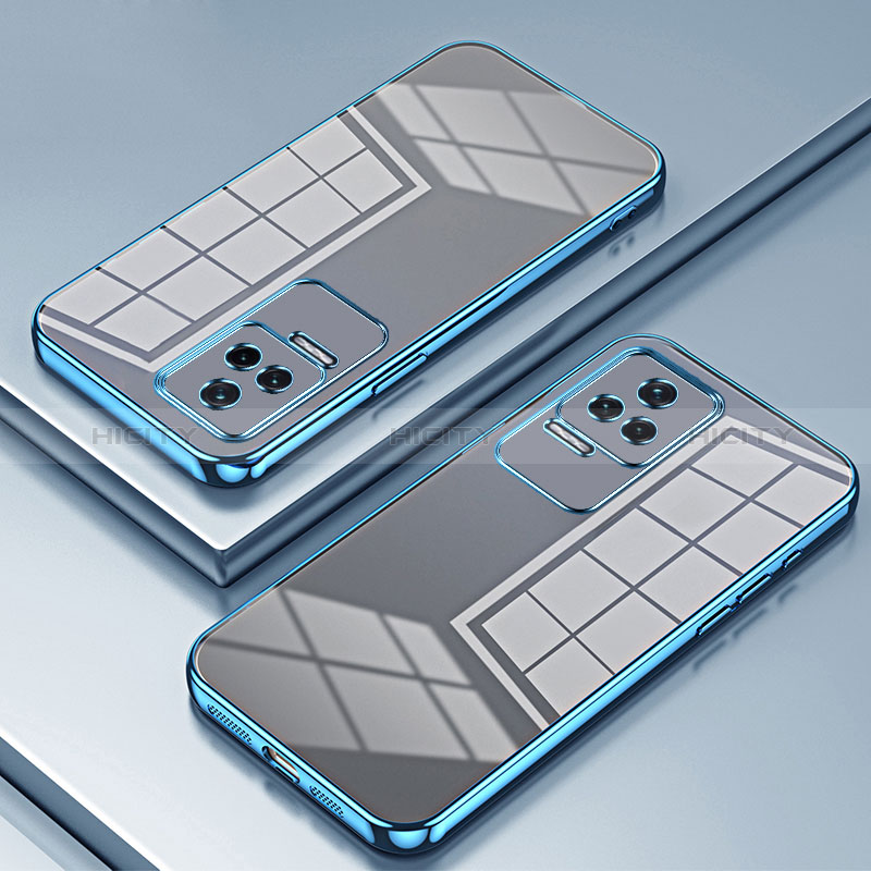 Custodia Silicone Trasparente Ultra Sottile Cover Morbida SY1 per Xiaomi Redmi K50 5G Blu