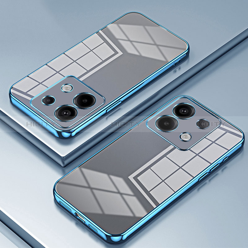 Custodia Silicone Trasparente Ultra Sottile Cover Morbida SY1 per Xiaomi Redmi Note 13 Pro 5G Blu