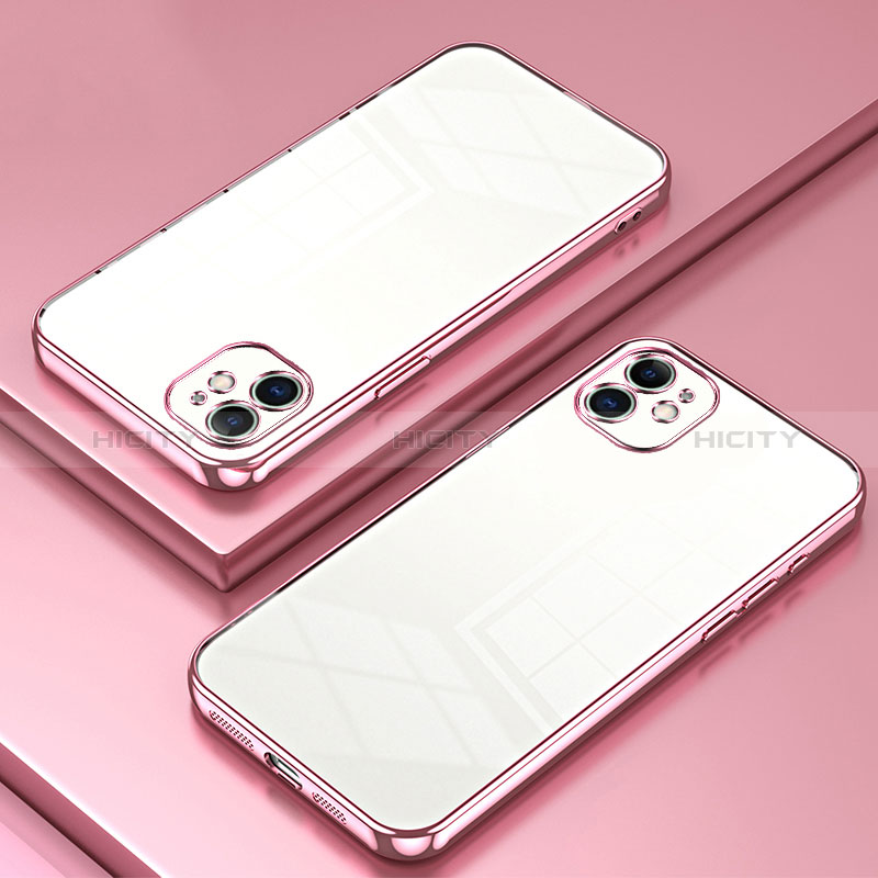 Custodia Silicone Trasparente Ultra Sottile Cover Morbida SY2 per Apple iPhone 12 Oro Rosa