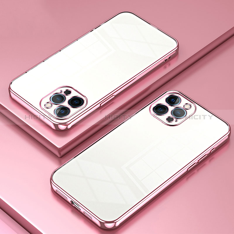 Custodia Silicone Trasparente Ultra Sottile Cover Morbida SY2 per Apple iPhone 12 Pro Oro Rosa