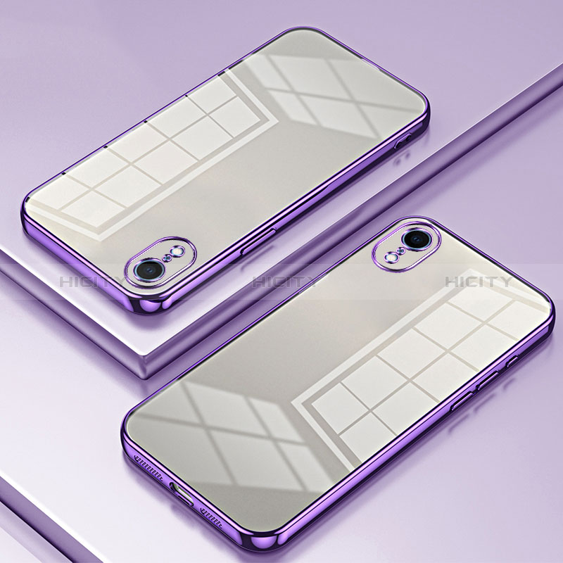 Custodia Silicone Trasparente Ultra Sottile Cover Morbida SY2 per Apple iPhone XR Viola