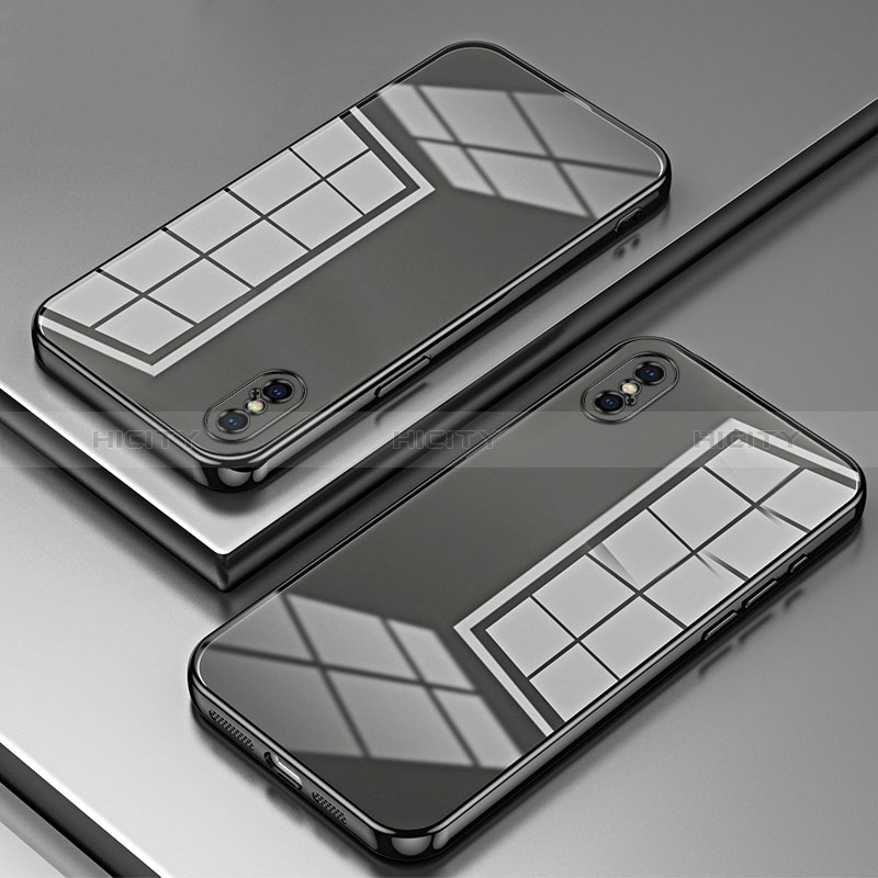 Custodia Silicone Trasparente Ultra Sottile Cover Morbida SY2 per Apple iPhone Xs Nero
