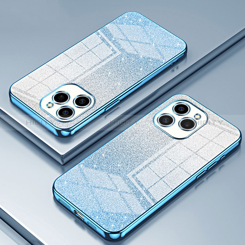 Custodia Silicone Trasparente Ultra Sottile Cover Morbida SY2 per Huawei Honor 60 SE 5G Blu